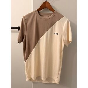 ASOS 4505 Colorblock Athletic T-Shirt Mens Small Tan Cream